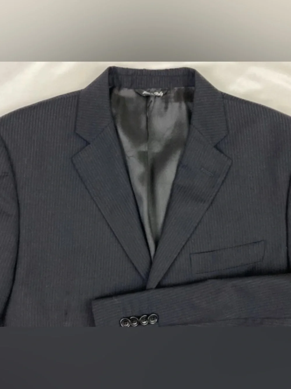 Ermenegildo Zegna Traveller Suit Coat Mens Size 38 Drop 6S Blue Pinstripe
